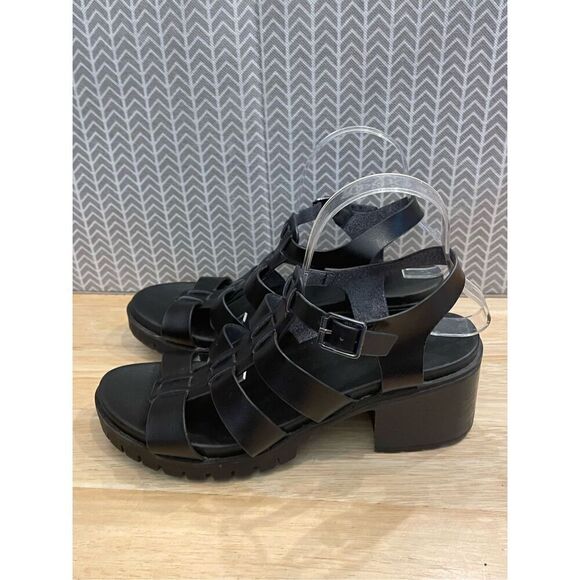 Altar'd State Black Lyla Heeled Open Toe Sandals Shoes Womens 10 - Picture 3 of 7